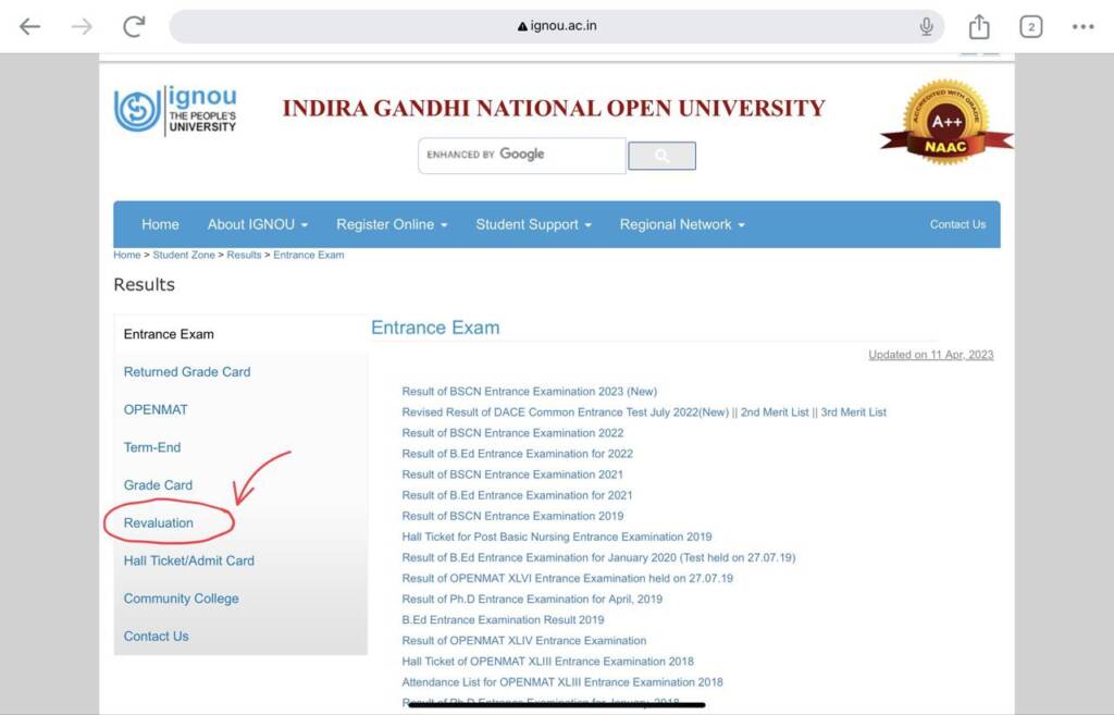 IGNOU Revaluation Result How to Apply and Check Result?