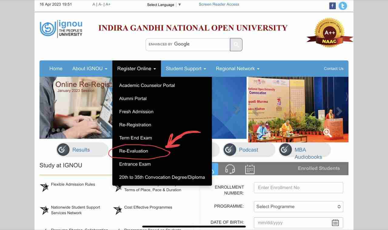 IGNOU Revaluation Result How to Apply and Check Result?